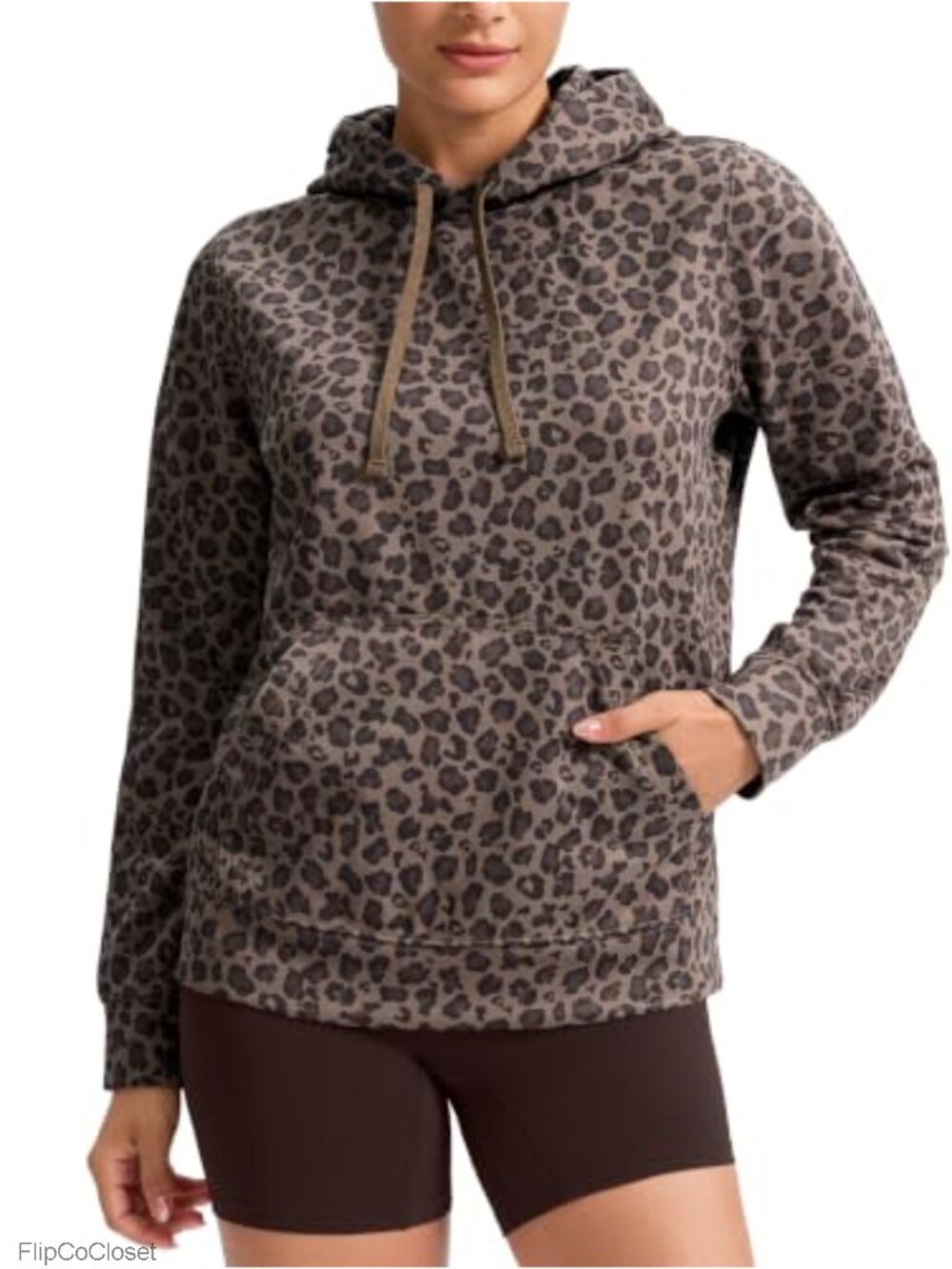 Women's Lightweight Fleece Hoodie Kangaroo Pocket Warm Sweatshirt
